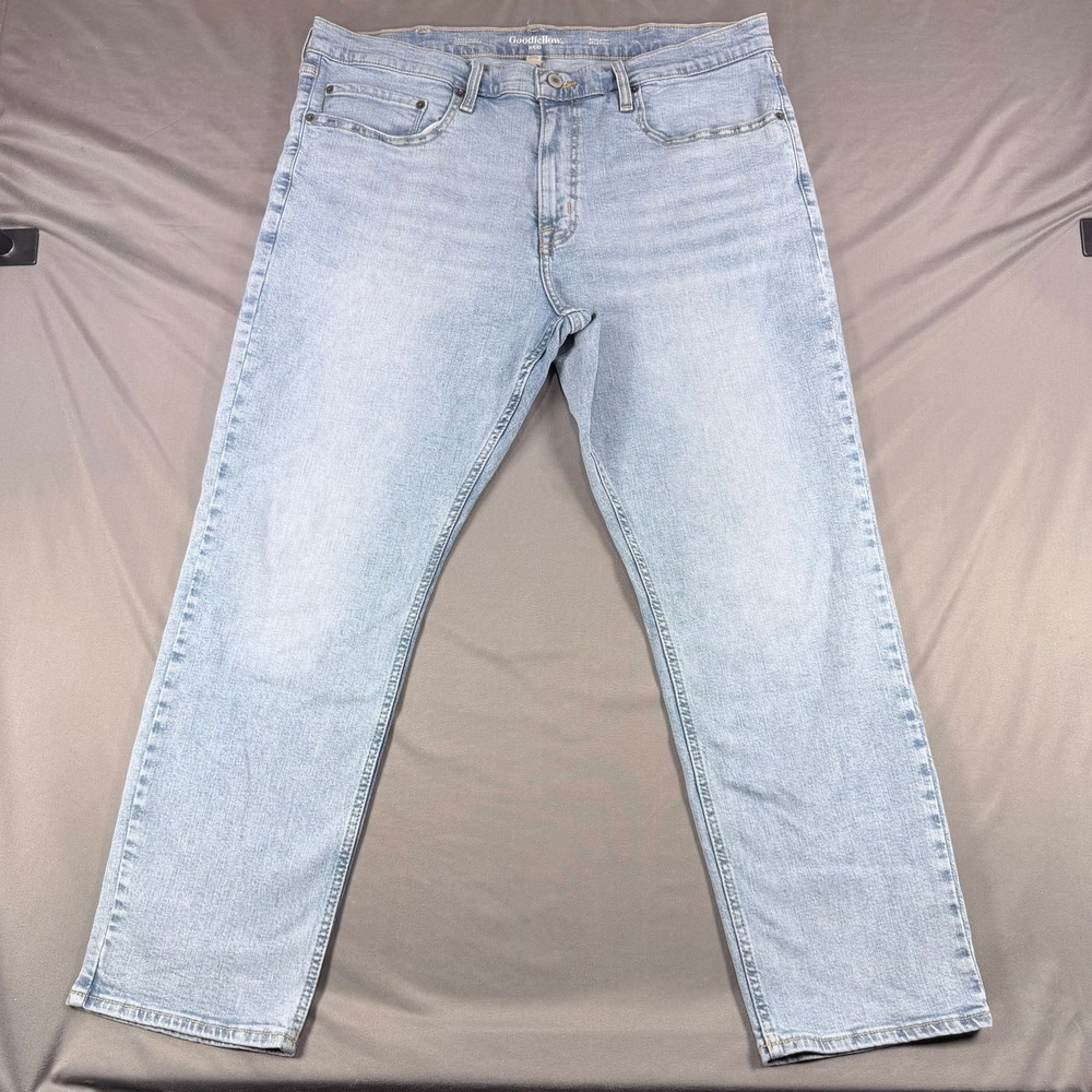 Goodfellow Mens 40x30 Light Wash Cotton Athletic Fit Total Flex Denim Jeans 859